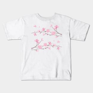 Cherry Blossom Branches – Transparent Background Kids T-Shirt